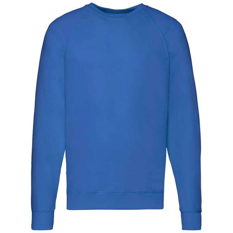 Image of Fruit Of The Loom Fruit of the Loom Men Lightweight Raglan Sweatshirt in Blue Size: Small Blue S Male 5063425937950