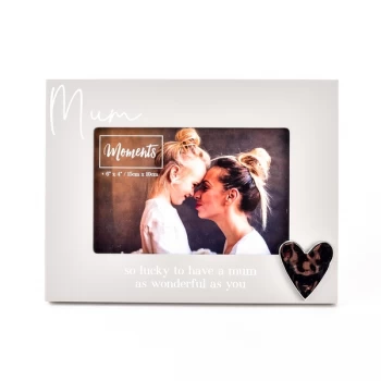 Image of Moments Wooden Photo Frame with Heart 6" x 4" - Mum