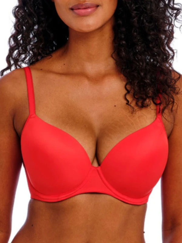 Image of Freya Womens Undetected T-Shirt Bra in Red Size: 32E Red Female 32E