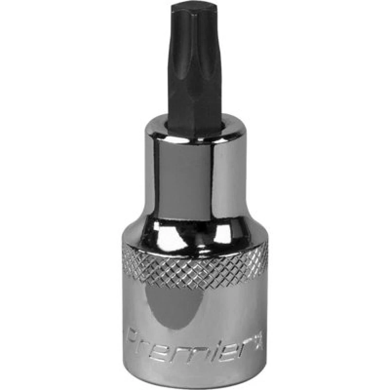 Image of Loops T45 TRX Star Socket Bit - 1/2" Square Drive - PREMIUM S2 Steel Head Knurled Grip Metallics
