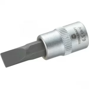 Image of Toolcraft 1/4" Drive Socket With Slotted Bit 6.5mm