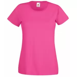 Image of Fruit Of The Loom Ladies/Womens Lady-Fit Valueweight Short Sleeve T-Shirt (Pack Of 5) (XS) (Fuchsia)