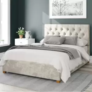 Image of Olivier Mirazzi Velvet Ottoman Bed Pearl