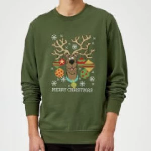 Image of Scooby Doo Christmas Sweatshirt - Forest Green - M