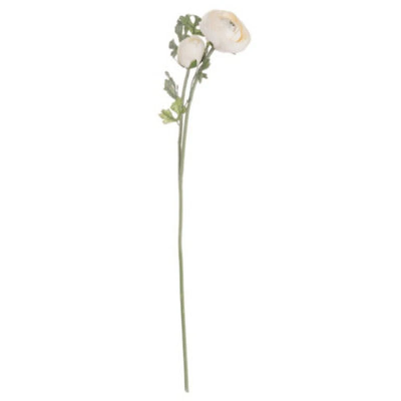 Image of Hill Interiors Artificial Single Short Stem Ranunculus Soft Cream (One Size)