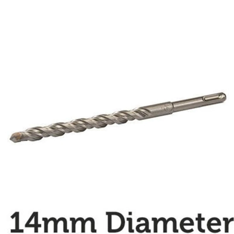 Image of Loops PRO 14mm x 210mm SDS Plus Masonry Drill Bit Tungsten Carbide Cutting Head Tip Multi