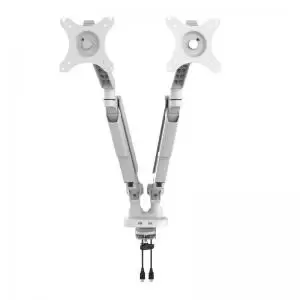 Image of Triton gas lift space-saving double monitor arm - white