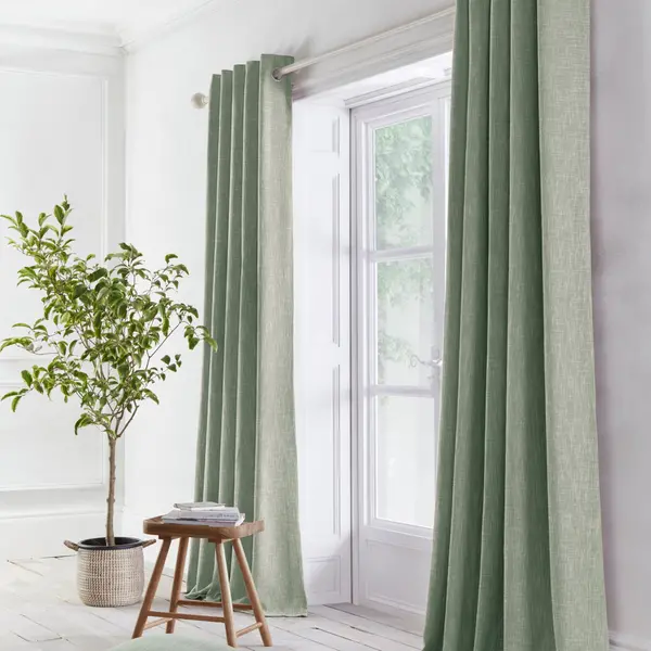 Image of Appletree Loft Boucle Woven Pair of Eyelet Curtains - One Size