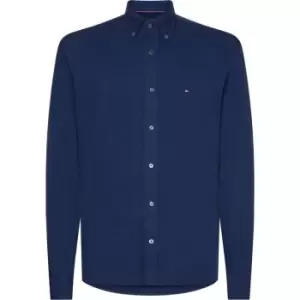 Image of Tommy Hilfiger Garment Dyed Pique Rf Shirt - Blue
