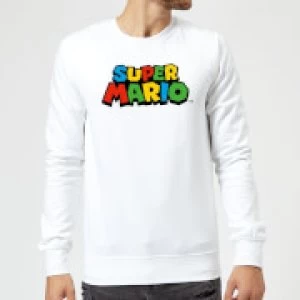 Image of Nintendo Super Mario Colour Logo Sweatshirt - White - L
