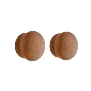 Image of IT Kitchens Oak effect Round Cabinet handle L45mm Pack of 2