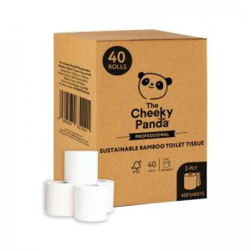 Image of The Cheeky Panda Cheeky Panda 2-Ply Toilet Tissue 400 Sheets (Pack of 40) PFB2BTOILT40 PFB2BTOILT40