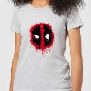 Image of Marvel Deadpool Splat Face Womens T-Shirt - Grey - M