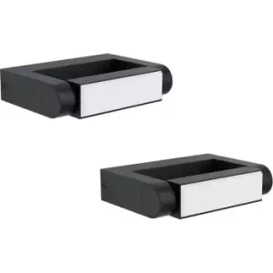 Image of 2 PACK IP44 Outdoor Wall Light Black Cast Aluminium 4.8W LED Porch Lamp