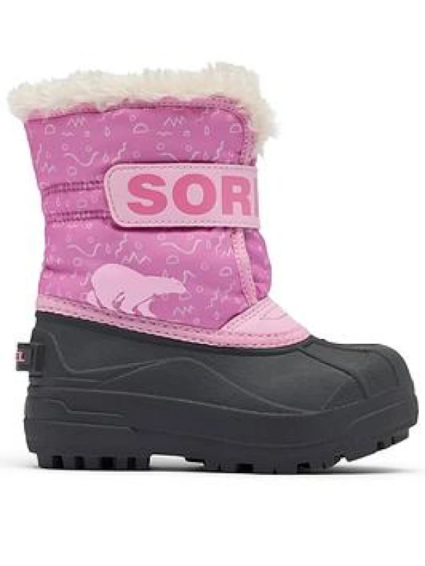 Image of Sorel Kids Commander Snow Boots Pink/Black Baby 26 (8.5);27 (9 to 9.5);28 (10);29 (11);30 (11.5);31 (12.5 to 13)