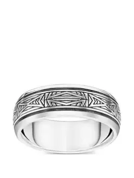 Image of Thomas Sabo Graphic Decor Inspired By Modern Architecture Men‘S Ring, Silver, Size 62, Women
