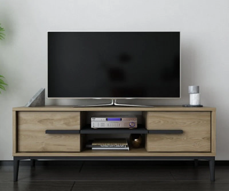 Image of Decorotika Eslem TV Stand TV Unit for TVs up to 55" Light Oak