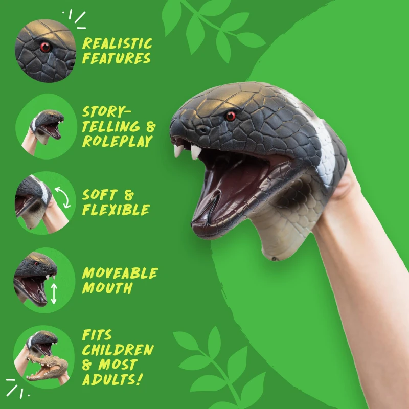 Image of Wild Thingz Wild Thingz Hand Puppet - Cobra Animal Toys One size Multi 71210899000