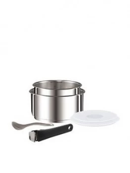Image of Tefal Ingenio 6 Piece Saucepan Set - Stainless Steel