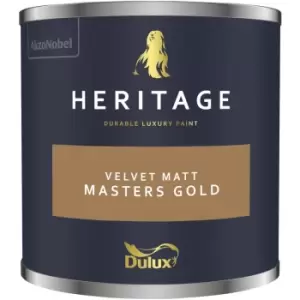 Image of Dulux Heritage Velvet Matt Masters Gold Matt Emulsion Paint 125ml