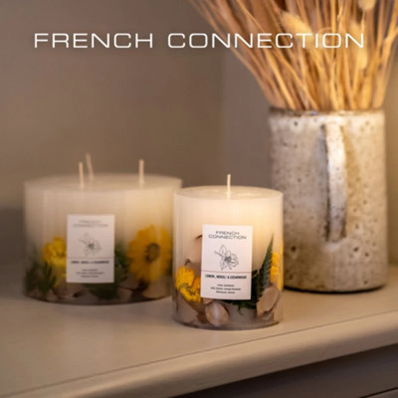 Image of French Connection Botanical Infused Lemon, Neroli & Cedarwood Candle 660G Clear