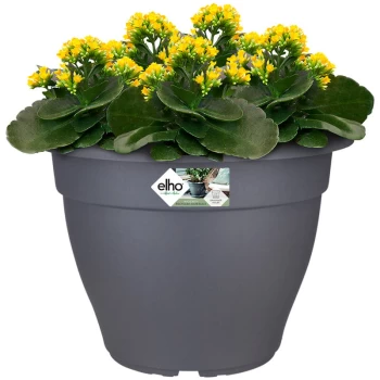 Image of Elho - Flowerpot Torino Campana Plant Pot Round Planter Indoor Outdoor Flower Box Plastic Anthracite 17 Liter (de)