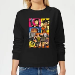 Image of Star Wars Rebels Comic Strip Womens Sweatshirt - Black - M