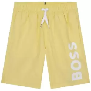 Image of Boss Junior Logo Swim Shorts - Yellow