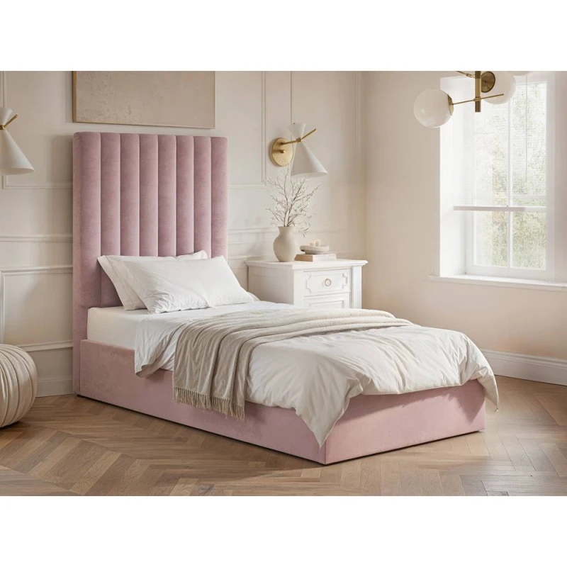 Image of Flair Everley Single Ottoman Bed in Pink Pink Unisex Single