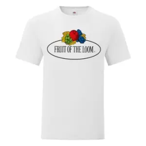 Image of Fruit of the Loom Mens Vintage Big Logo T-Shirt (S) (White)
