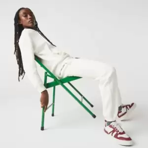 Image of Lacoste Womens Blended Cotton Jogging Pants Size 8 White