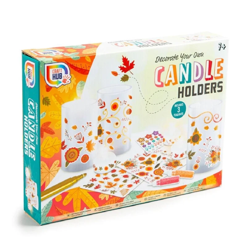 Image of Grafix Craft Hub Decorate Your Own Candle Holders Multi unisex