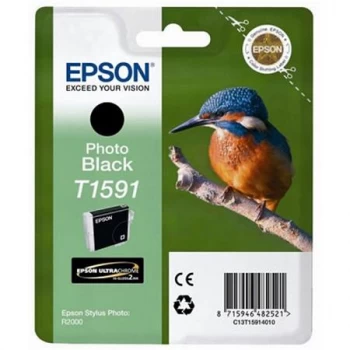 Image of Epson Kingfisher T1591 Photo Black Ink Cartridge