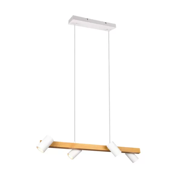Image of Marley Modern 4 Light Bar Pendant Ceiling Light White Matt