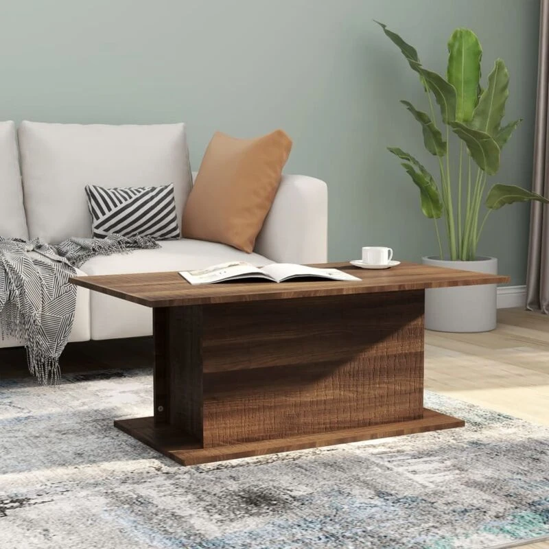 Image of VIDAXL Coffee Table Brown Oak 102x55.5x40cm Engineered Wood vidaXL 8720286837788