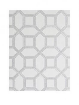 Image of Arthouse Luxe Origin White And Silver Wallpaper