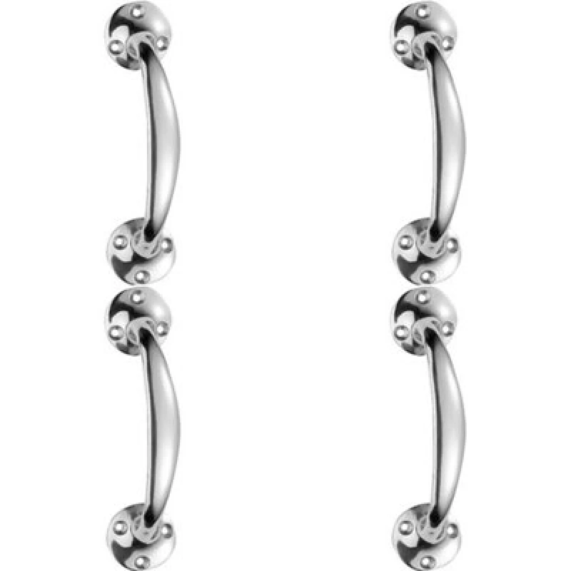 Image of Loops 4x Victorian Bow Shaped Pull Handle 152mm Length 32mm Proj Polished Chrome Multi unisex