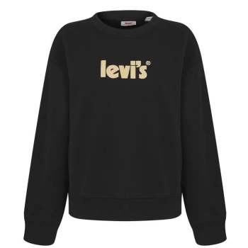 Image of Levis Poster Logo Crew Sweater - CAVIAR