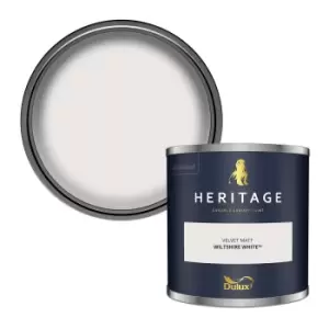 Image of Dulux Heritage Velvet Matt Wiltshire White Matt Emulsion Paint 125ml