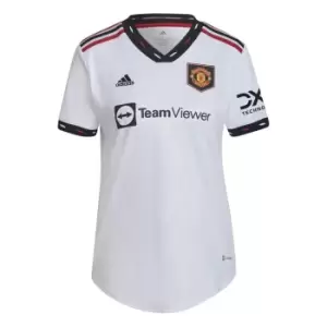 Image of adidas Manchester United Away Shirt 2022 2023 Womens - White