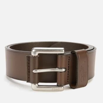 Image of Polo Ralph Lauren Mens Leather Dress Belt - Dark Brown - W36