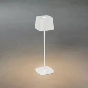 Image of Konstsmide Capri Outdoor Effect Table Lamp USB 2700K, 3000K Dimmable Square White, IP54