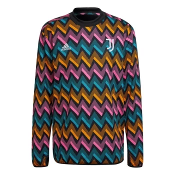 Image of adidas Juventus Pre-Match Warm Top Mens - Black / Screaming Pink / Crew