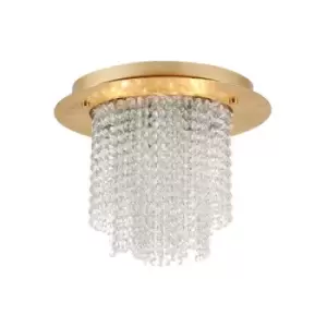 Image of Merano - Concord 5 Light Ceiling Light Golden Leaf Metal K9 Crystal G9