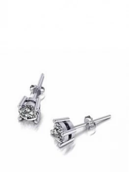 Image of Moissanite Platinum 5Mm 1Ct Total Earrings
