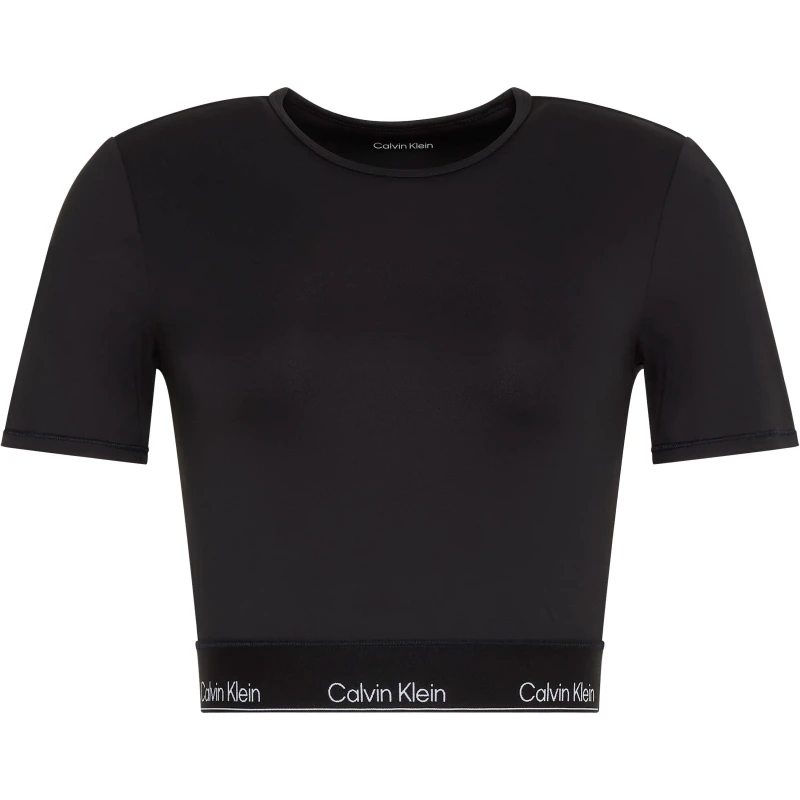 Image of Calvin Klein Womens Mod Tape Crop Tops Black female 8 (XS)