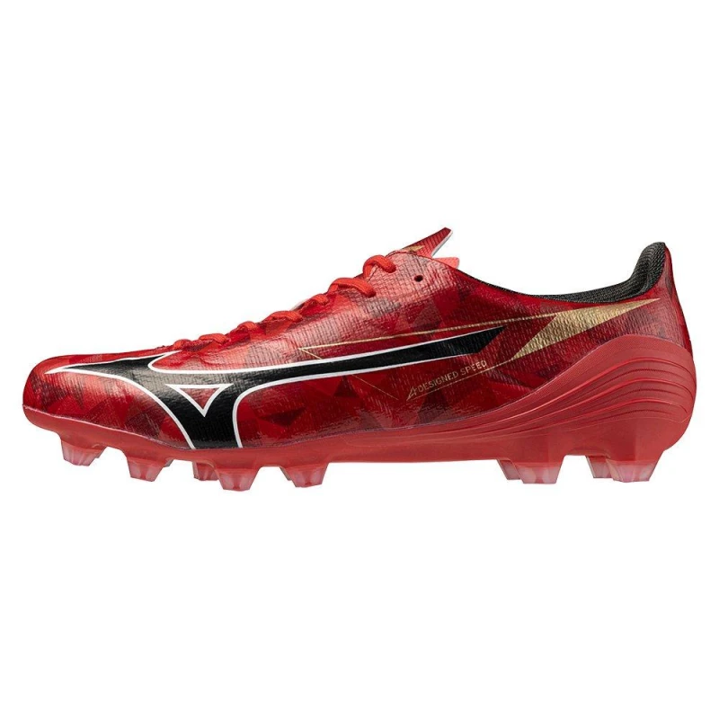 Image of Mizuno Alpha II Pro Adults Firm Ground Football Boots Red/Black/Gold male 8 (42)