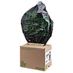 Image of The Green Sack medium-duty refuse sacks Black 838 x 737mm (h x w) 10KG capacity 75 per box
