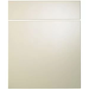 Image of Cooke Lewis Raffello High Gloss Cream Drawerline door drawer front W600mm Pack of 1