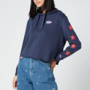 Image of Tommy Jeans Womens Modern Logo Hoody - Twilight Navy - S